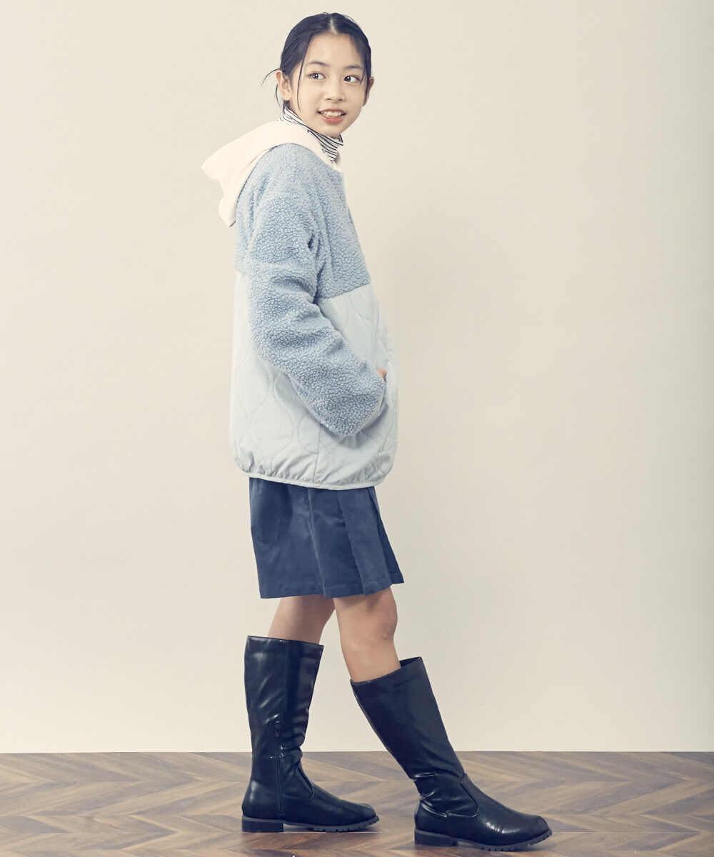 KJJKR40059 a.v.v KIDS(アー・ヴェ・ヴェ) [160]ボア切り替えキルティングジャケット ベージュ
