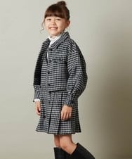 KJJKS44044 a.v.v KIDS(アー・ヴェ・ヴェ) [120-130]【セットアップ対応】シャギーチェックショートジャケット ライトグレー