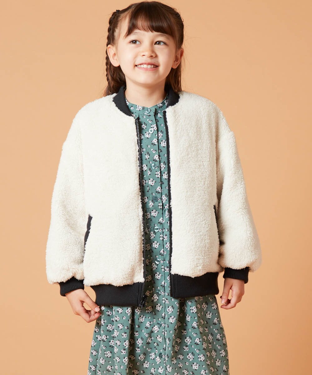 KJJKT40074 a.v.v KIDS(アー・ヴェ・ヴェ) [140-150]【2WAY】リバーシブルブルゾン ブラック