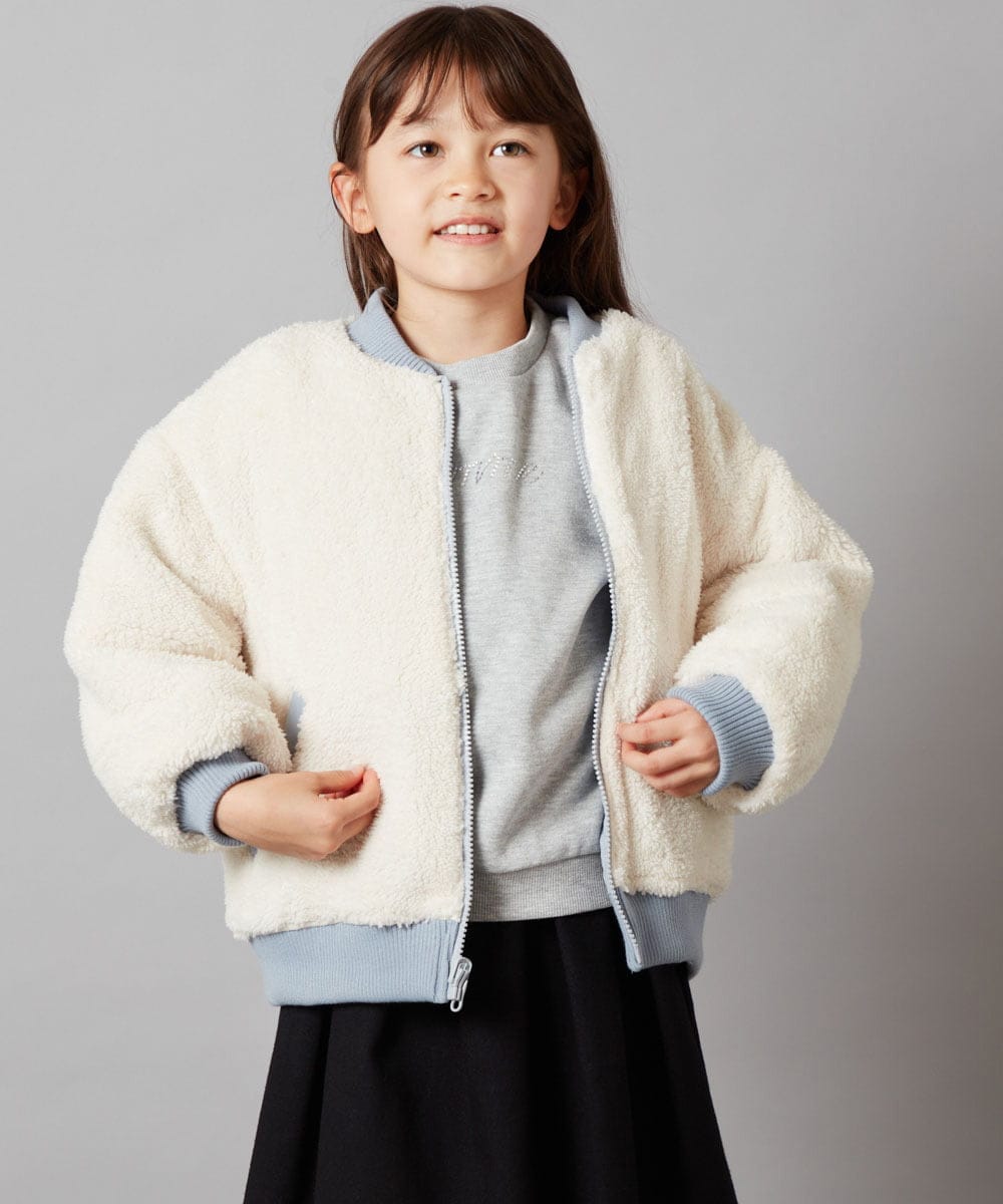KJJKT40074 a.v.v KIDS(アー・ヴェ・ヴェ) [140-150]【2WAY】リバーシブルブルゾン ブラック