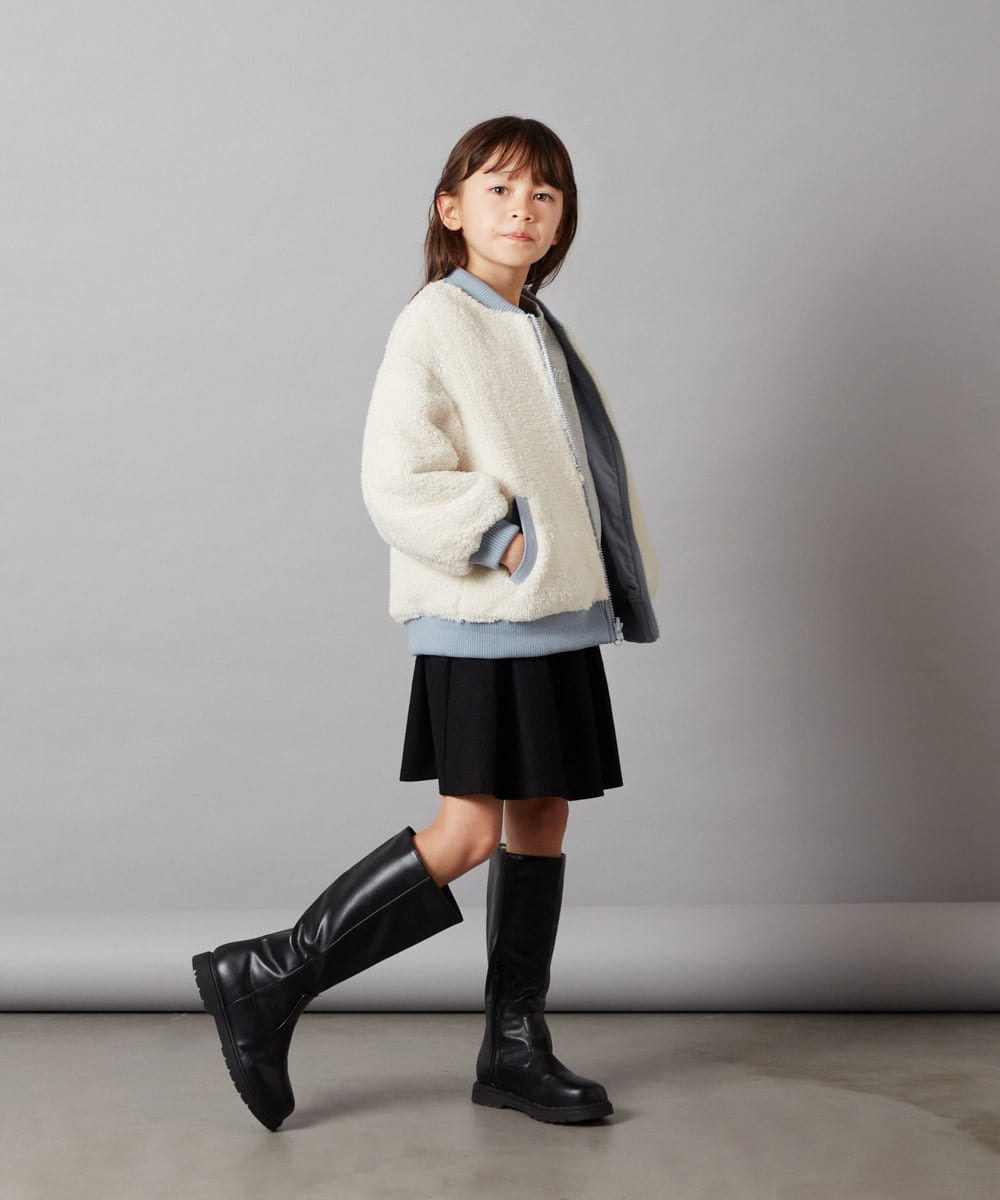 KJJKT40074 a.v.v KIDS(アー・ヴェ・ヴェ) [140-150]【2WAY】リバーシブルブルゾン ブラック