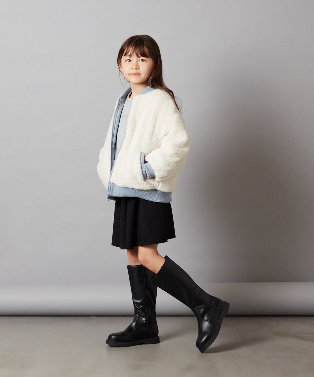 KJJKT40074 a.v.v KIDS(アー・ヴェ・ヴェ) [140-150]【2WAY】リバーシブルブルゾン ブラック