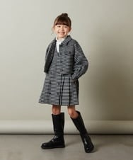 KJJKT44049 a.v.v KIDS(アー・ヴェ・ヴェ) [140-150]【セットアップ対応】シャギーチェックショートジャケット ブラック