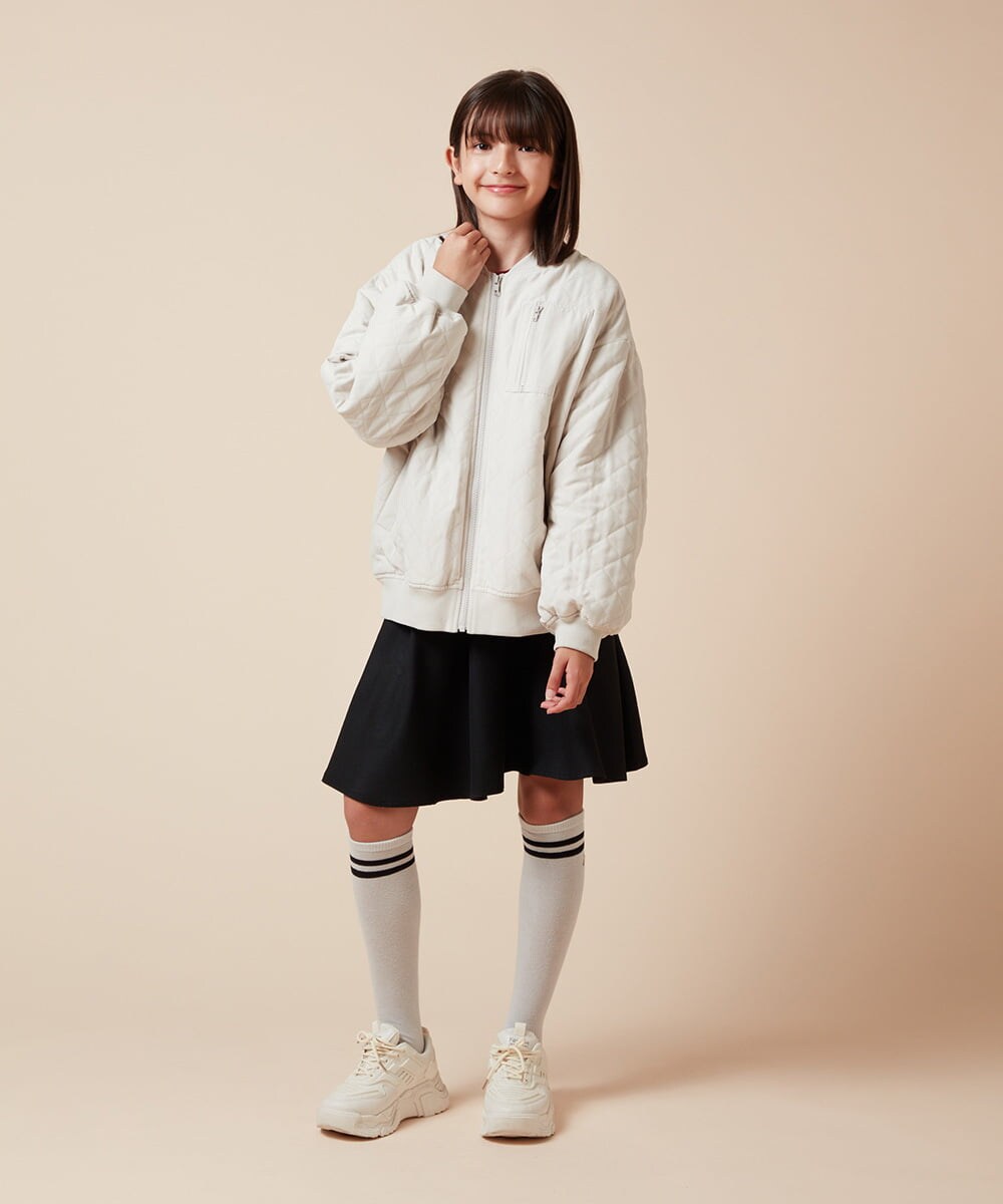 KJJKX40074 a.v.v KIDS(アー・ヴェ・ヴェ) [160]裏ボアキルティングブルゾン アイボリー