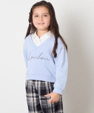 KJKAD01034 a.v.v KIDS(アー・ヴェ・ヴェ) [100-160]衿付きロゴトレーナー ライトブルー