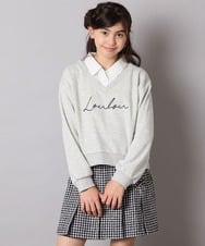 KJKAD01034 a.v.v KIDS(アー・ヴェ・ヴェ) [100-160]衿付きロゴトレーナー ライトブルー