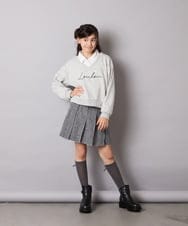 KJKAD01034 a.v.v KIDS(アー・ヴェ・ヴェ) [100-160]衿付きロゴトレーナー ライトブルー