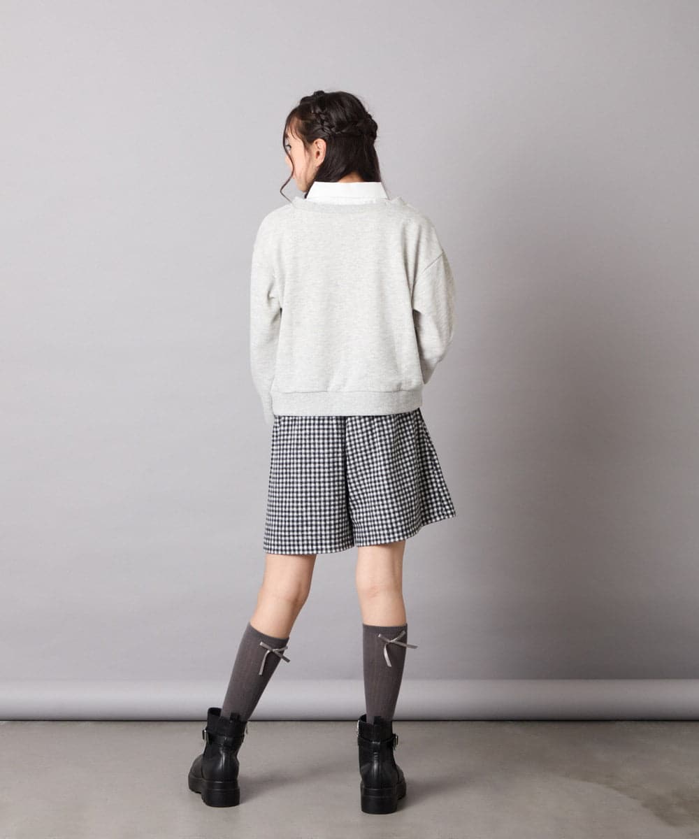 KJKAD01034 a.v.v KIDS(アー・ヴェ・ヴェ) [100-160]衿付きロゴトレーナー ライトブルー