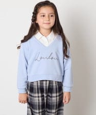 KJKAD01034 a.v.v KIDS(アー・ヴェ・ヴェ) [100-160]衿付きロゴトレーナー ライトブルー