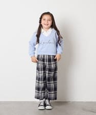 KJKAD01034 a.v.v KIDS(アー・ヴェ・ヴェ) [100-160]衿付きロゴトレーナー ライトブルー