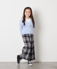 KJKAD01034 a.v.v KIDS(アー・ヴェ・ヴェ) [100-160]衿付きロゴトレーナー ライトブルー