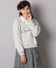 KJKAD01034 a.v.v KIDS(アー・ヴェ・ヴェ) [100-160]衿付きロゴトレーナー グレー