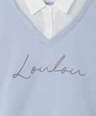 KJKAD01034 a.v.v KIDS(アー・ヴェ・ヴェ) [120-160]【クロップド丈】衿付きロゴトレーナー ライトブルー