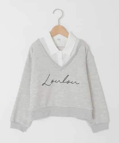 KJKAD01034 a.v.v KIDS [120-160]衿付きロゴトレーナー