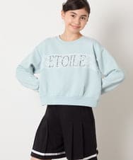 KJKAD02044 a.v.v KIDS(アー・ヴェ・ヴェ) [100-160]【裏起毛】レースロゴクロップドトレーナー グリーン