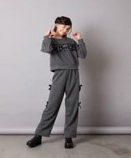 KJKAD02044 a.v.v KIDS(アー・ヴェ・ヴェ) [100-160]【裏起毛】レースロゴクロップドトレーナー グリーン