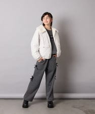 KJKAD02044 a.v.v KIDS(アー・ヴェ・ヴェ) [100-160]【裏起毛】レースロゴクロップドトレーナー グリーン