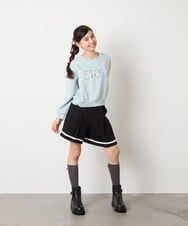 KJKAD02044 a.v.v KIDS(アー・ヴェ・ヴェ) [100-160]【裏起毛】レースロゴクロップドトレーナー グリーン