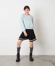 KJKAD02044 a.v.v KIDS(アー・ヴェ・ヴェ) [100-160]【裏起毛】レースロゴクロップドトレーナー グリーン