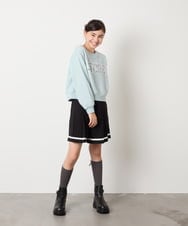 KJKAD02044 a.v.v KIDS(アー・ヴェ・ヴェ) [100-160]【裏起毛】レースロゴクロップドトレーナー グリーン