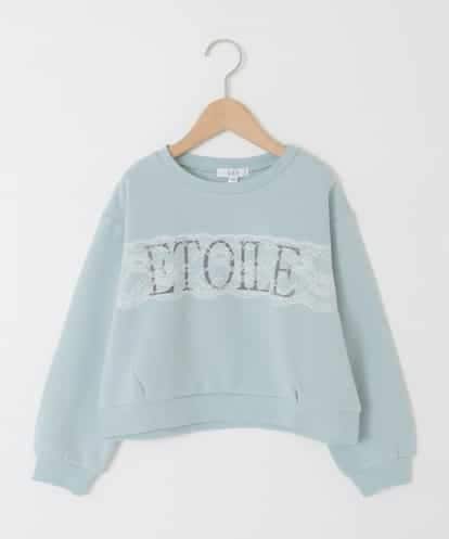 KJKAD02044 a.v.v KIDS [130-160]【裏起毛】レースロゴクロップドトレーナー