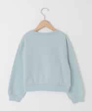 KJKAD02044 a.v.v KIDS(アー・ヴェ・ヴェ) [130-160]【裏起毛/クロップド丈/リメイク風】レースロゴクロップドトレーナー グリーン