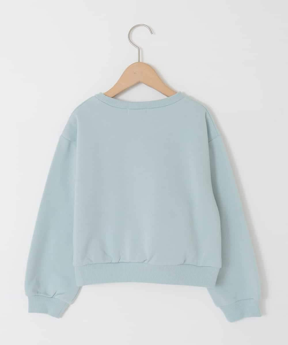 KJKAD02044 a.v.v KIDS(アー・ヴェ・ヴェ) [130-160]【裏起毛/クロップド丈/リメイク風】レースロゴクロップドトレーナー グリーン