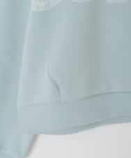 KJKAD02044 a.v.v KIDS(アー・ヴェ・ヴェ) [130-160]【裏起毛/クロップド丈/リメイク風】レースロゴクロップドトレーナー グリーン