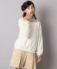 KJKAD03039 a.v.v KIDS(アー・ヴェ・ヴェ) [100-160]ポコポコレイヤード風トレーナー アイボリー