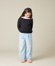 KJKAD03039 a.v.v KIDS(アー・ヴェ・ヴェ) [100-160]ポコポコレイヤード風トレーナー アイボリー