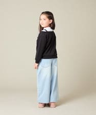 KJKAD03039 a.v.v KIDS(アー・ヴェ・ヴェ) [100-160]ポコポコレイヤード風トレーナー アイボリー