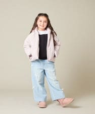 KJKAD03039 a.v.v KIDS(アー・ヴェ・ヴェ) [100-160]ポコポコレイヤード風トレーナー アイボリー