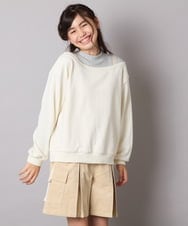 KJKAD03039 a.v.v KIDS(アー・ヴェ・ヴェ) [100-160]ポコポコレイヤード風トレーナー アイボリー