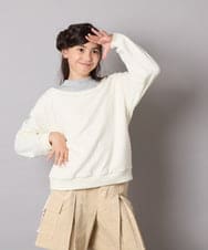 KJKAD03039 a.v.v KIDS(アー・ヴェ・ヴェ) [100-160]ポコポコレイヤード風トレーナー アイボリー