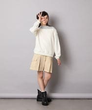 KJKAD03039 a.v.v KIDS(アー・ヴェ・ヴェ) [100-160]ポコポコレイヤード風トレーナー アイボリー