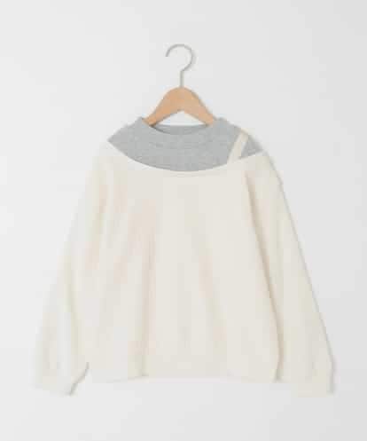 KJKAD03039 a.v.v KIDS [120-160]ポコポコレイヤード風トレーナー