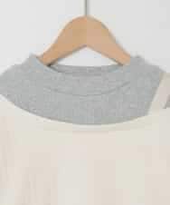 KJKAD03039 a.v.v KIDS(アー・ヴェ・ヴェ) [120-160]【アシンメトリー/オフショル】ポコポコレイヤード風トレーナー アイボリー