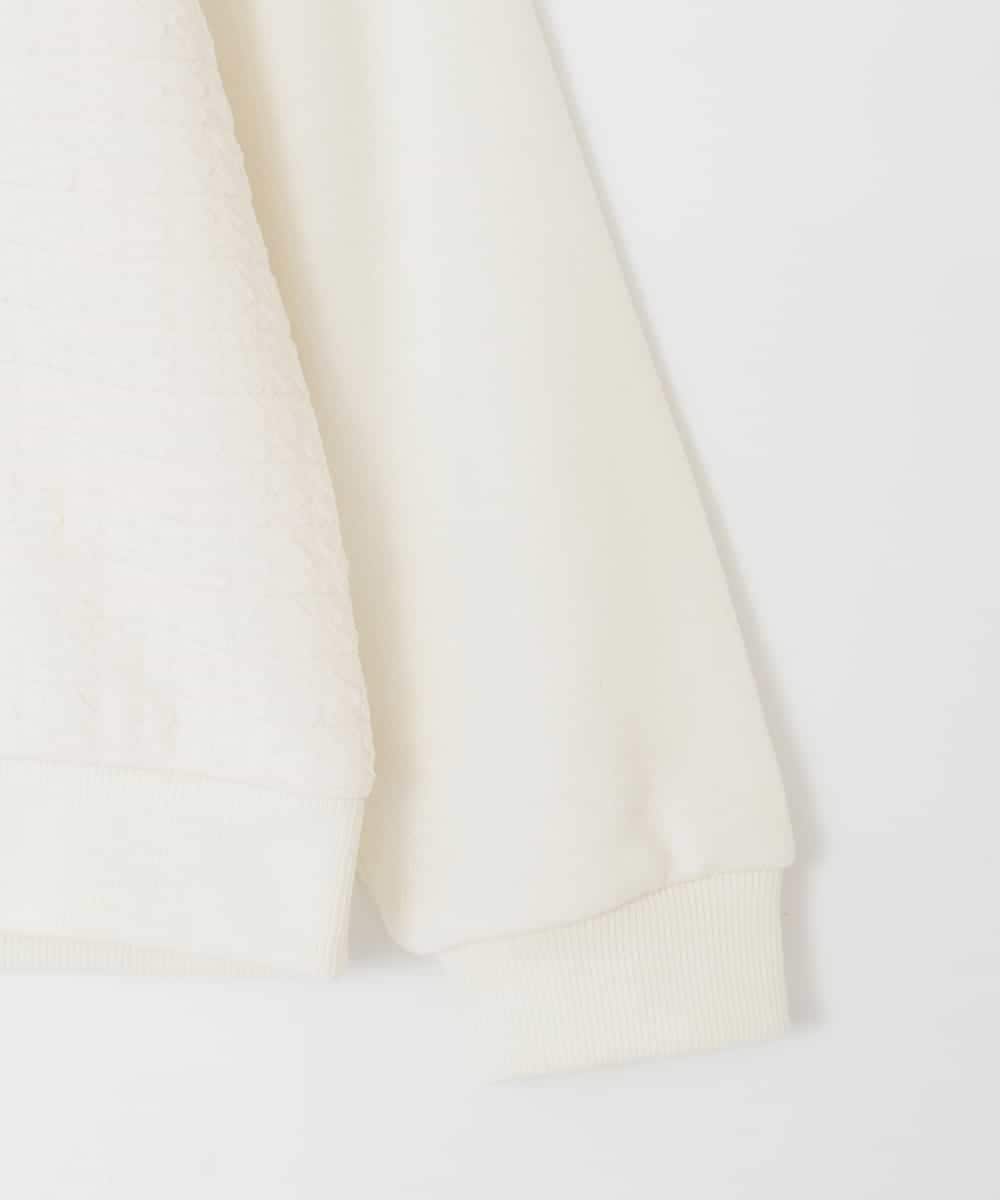 KJKAD03039 a.v.v KIDS(アー・ヴェ・ヴェ) [120-160]【アシンメトリー/オフショル】ポコポコレイヤード風トレーナー アイボリー