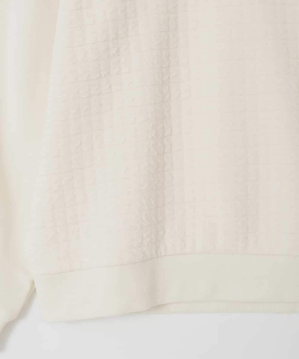 KJKAD03039 a.v.v KIDS(アー・ヴェ・ヴェ) [120-160]【アシンメトリー/オフショル】ポコポコレイヤード風トレーナー アイボリー