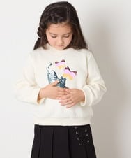 KJKAD04029 a.v.v KIDS(アー・ヴェ・ヴェ) [100-160]【裏起毛】アソートモチーフトレーナー ラベンダー