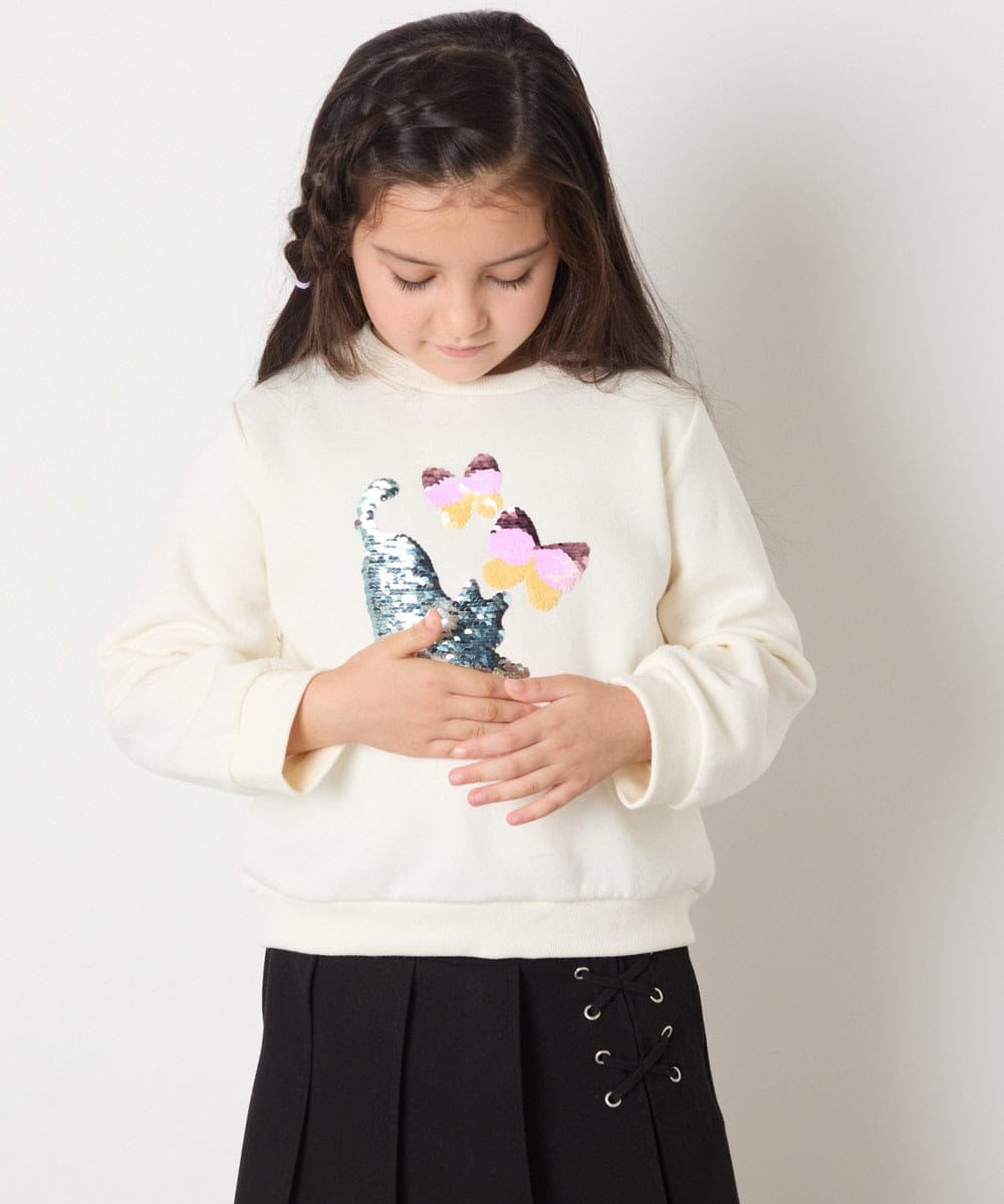 KJKAD04029 a.v.v KIDS(アー・ヴェ・ヴェ) [100-160]【裏起毛】アソートモチーフトレーナー ラベンダー