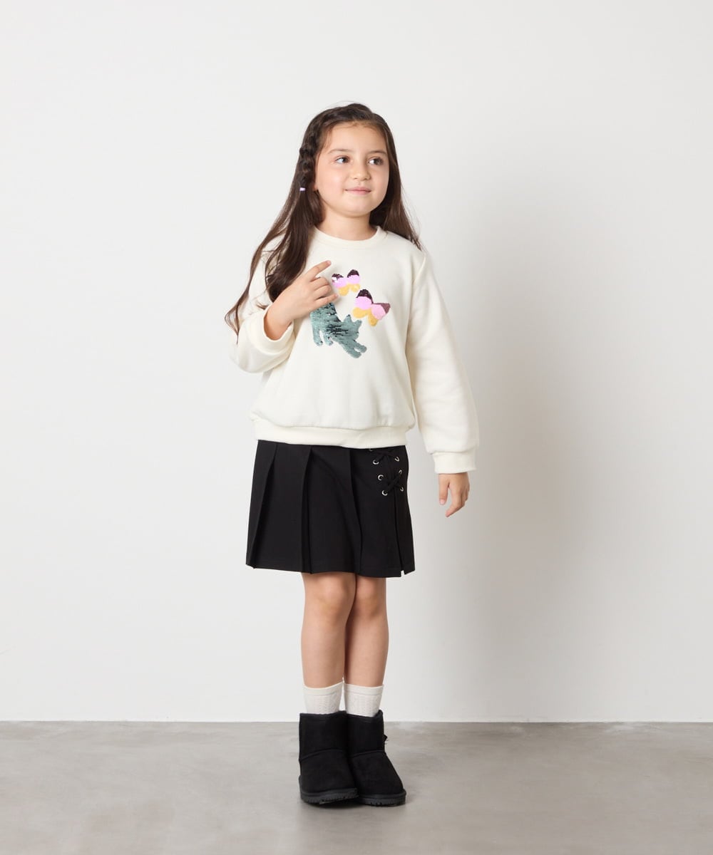 KJKAD04029 a.v.v KIDS(アー・ヴェ・ヴェ) [100-160]【裏起毛】アソートモチーフトレーナー ラベンダー