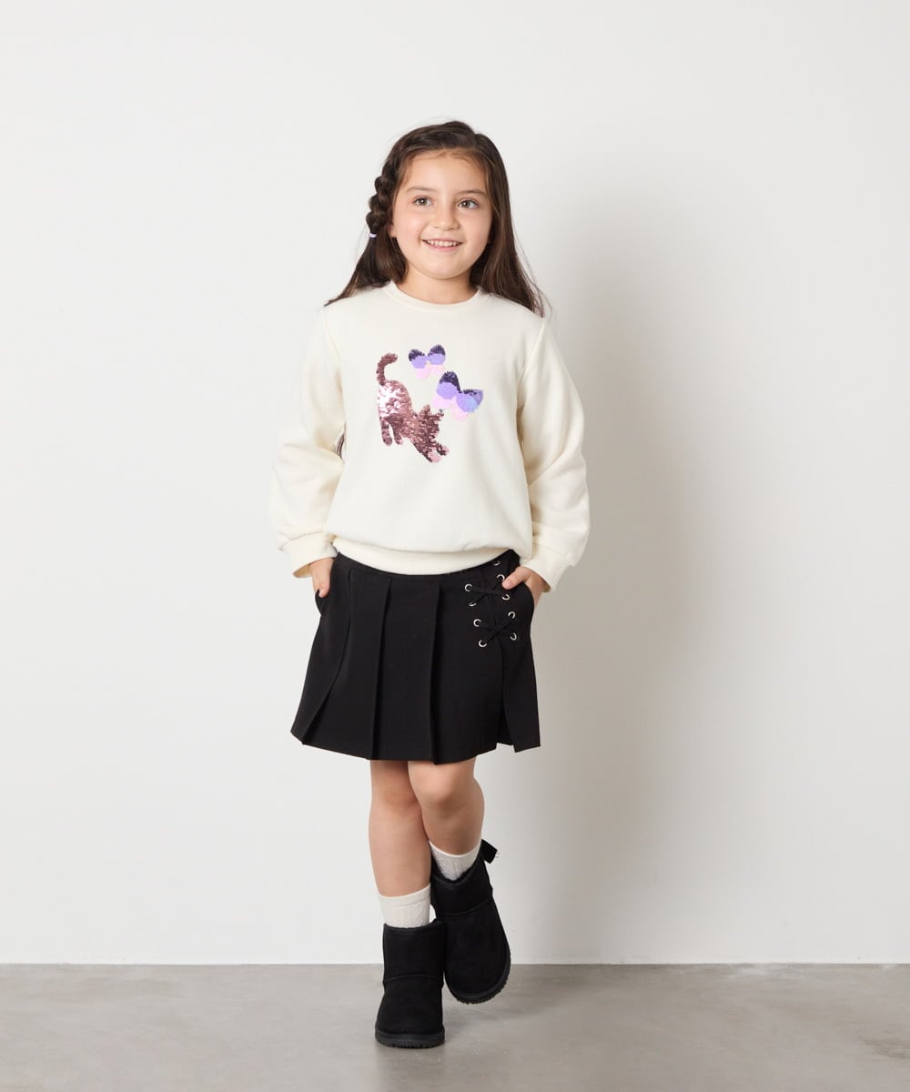 KJKAD04029 a.v.v KIDS(アー・ヴェ・ヴェ) [100-160]【裏起毛】アソートモチーフトレーナー ラベンダー