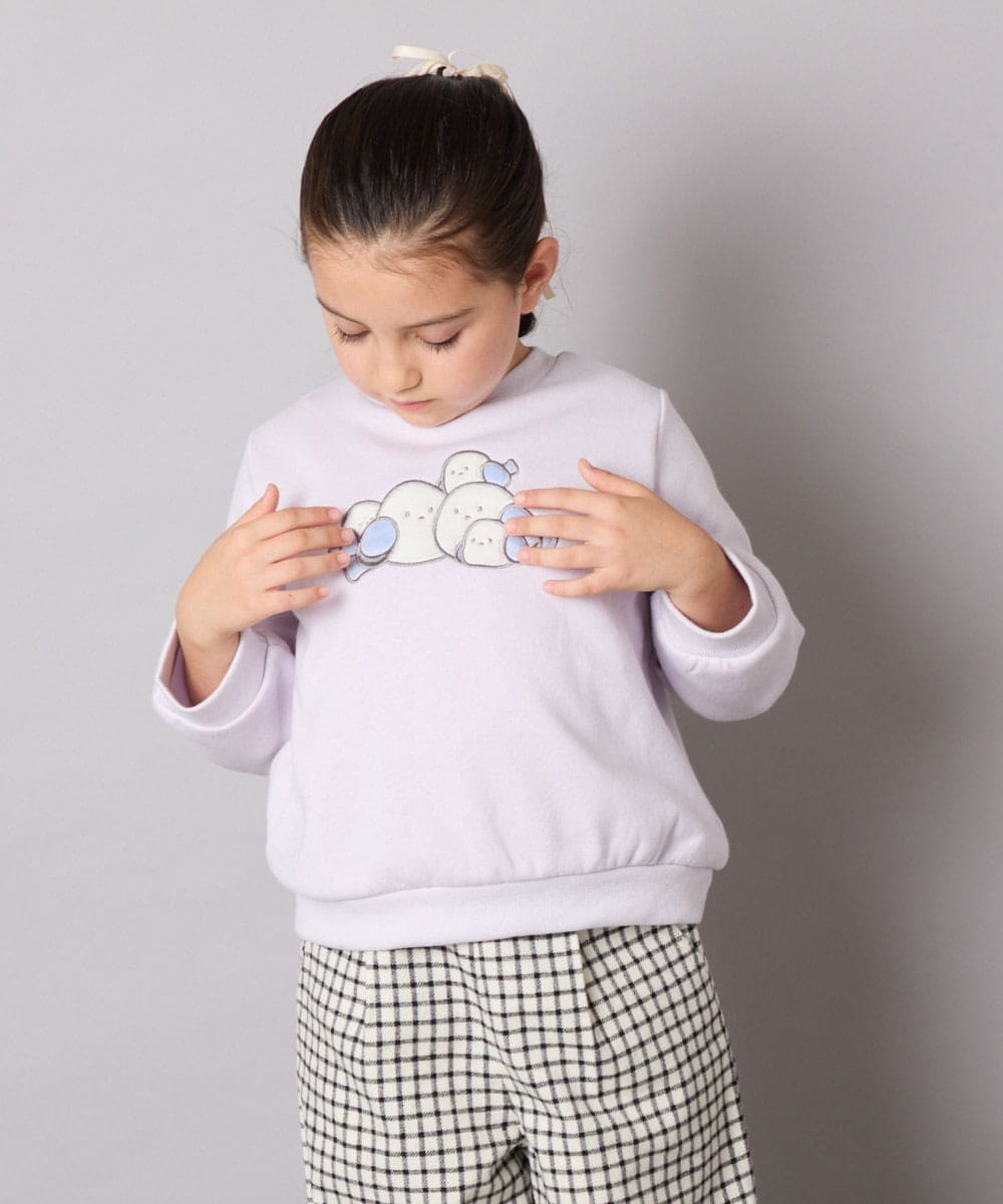 KJKAD04029 a.v.v KIDS(アー・ヴェ・ヴェ) [100-160]【裏起毛】アソートモチーフトレーナー ラベンダー