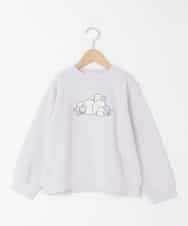 KJKAD04029 a.v.v KIDS(アー・ヴェ・ヴェ) [110-130]【裏起毛/シマエナガ ふわふわアップリケ/ネコ リバーシブルスパンコール】アソートモチーフトレーナー ラベンダー