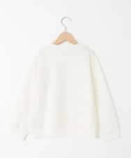 KJKAD04029 a.v.v KIDS(アー・ヴェ・ヴェ) [110-130]【裏起毛/シマエナガ ふわふわアップリケ/ネコ リバーシブルスパンコール】アソートモチーフトレーナー アイボリー