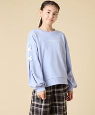 KJKAD36026 a.v.v KIDS(アー・ヴェ・ヴェ) [120-160]レースアップスリーブトレーナー ライトブルー
