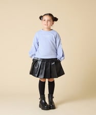 KJKAD36026 a.v.v KIDS(アー・ヴェ・ヴェ) [120-160]レースアップスリーブトレーナー ライトブルー