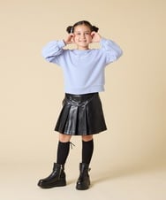 KJKAD36026 a.v.v KIDS(アー・ヴェ・ヴェ) [120-160]レースアップスリーブトレーナー ライトブルー