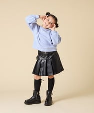 KJKAD36026 a.v.v KIDS(アー・ヴェ・ヴェ) [120-160]レースアップスリーブトレーナー ライトブルー